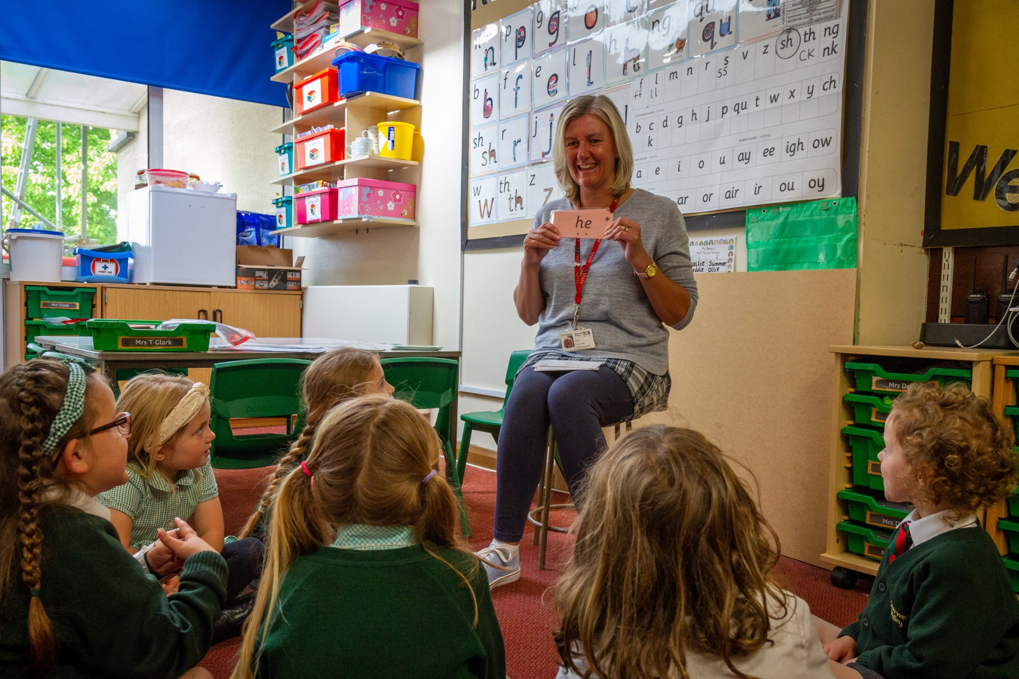Reception class learning phonics